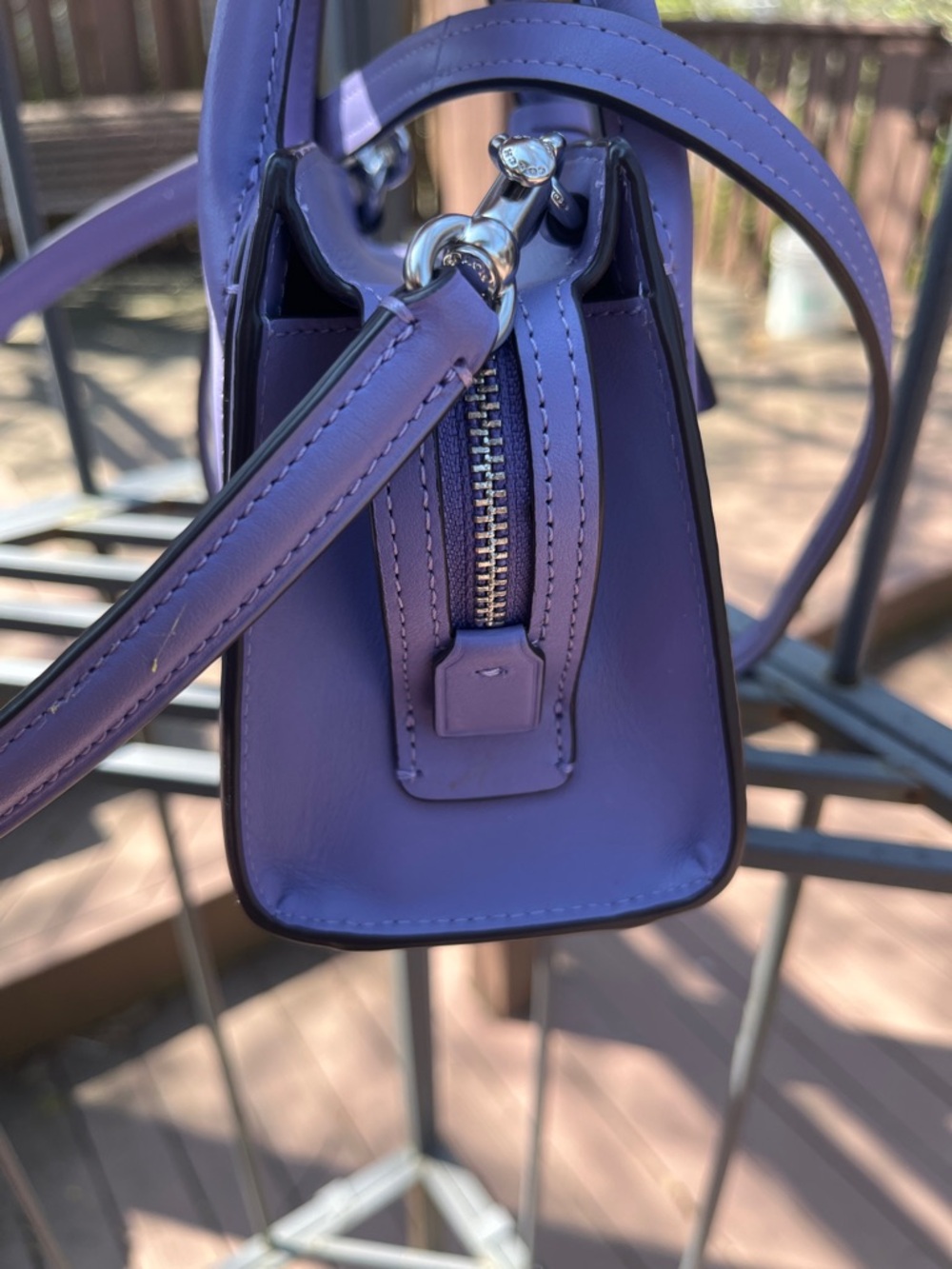 Coach Lavender Mini Satchel Bag with adjustable crossbody - Picture 16 of 17